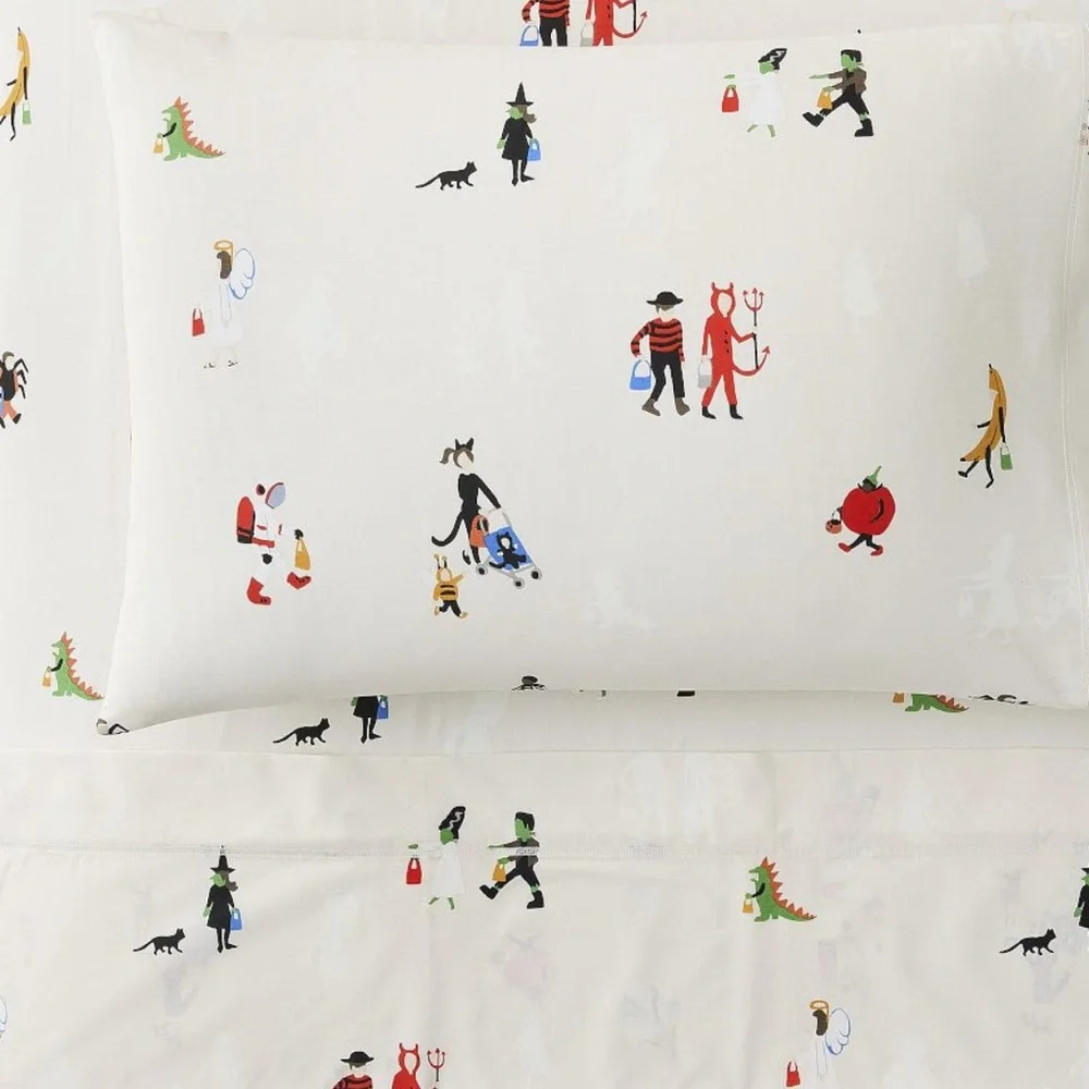 West Elm Trick or Treat Glow-in-the-Dark Sheet Set Size Twin